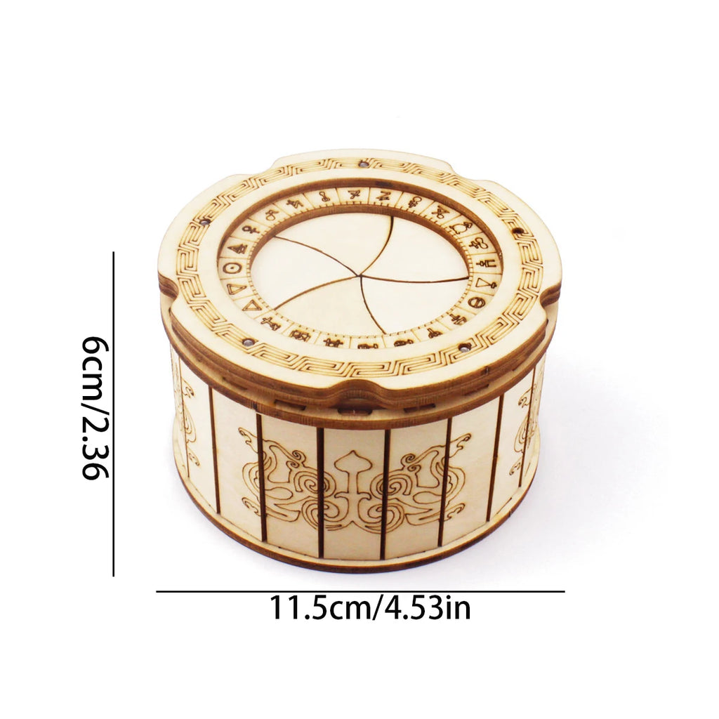 3D Puzzle DIY Wooden Mechanical Box Assembly