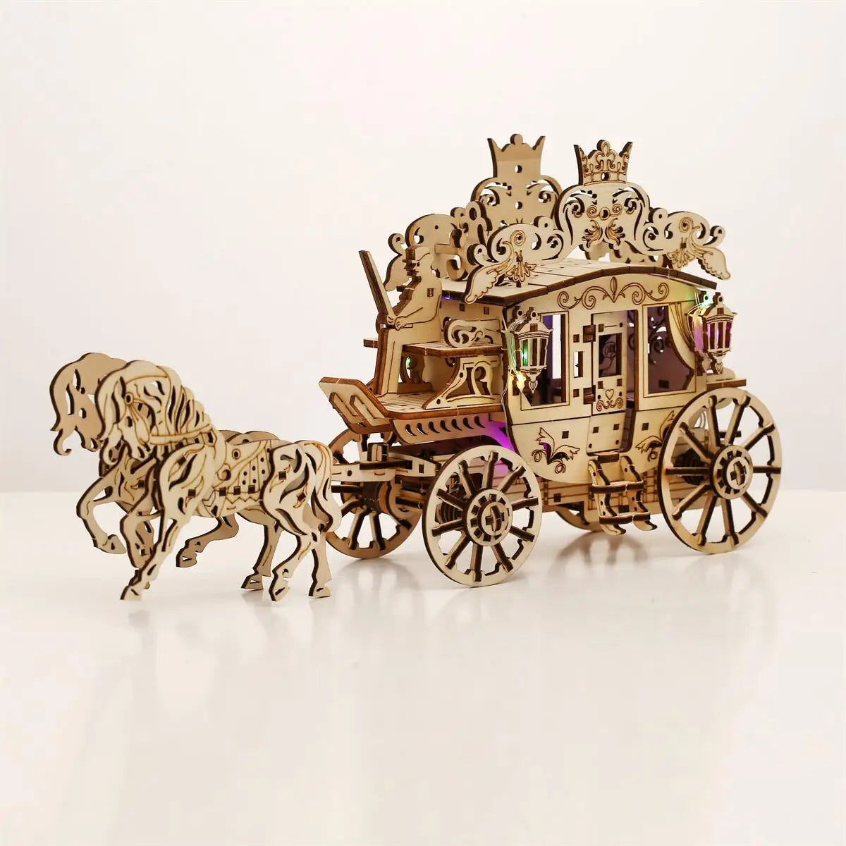 Rustic 3D Horse-Drawn Cart Assembly Kit