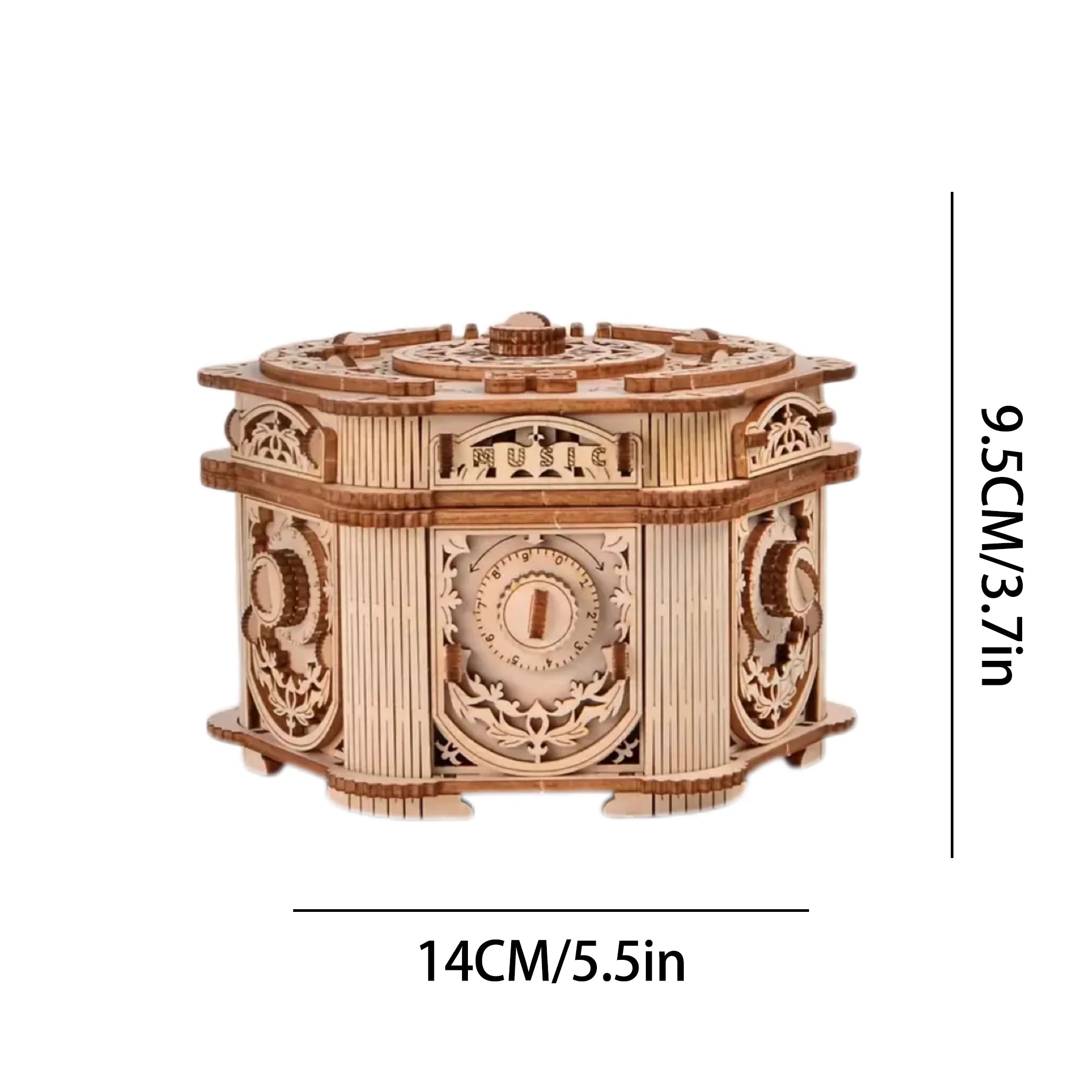 DIY 3D Treasure Box Wooden Puzzle Game Assembly Gift