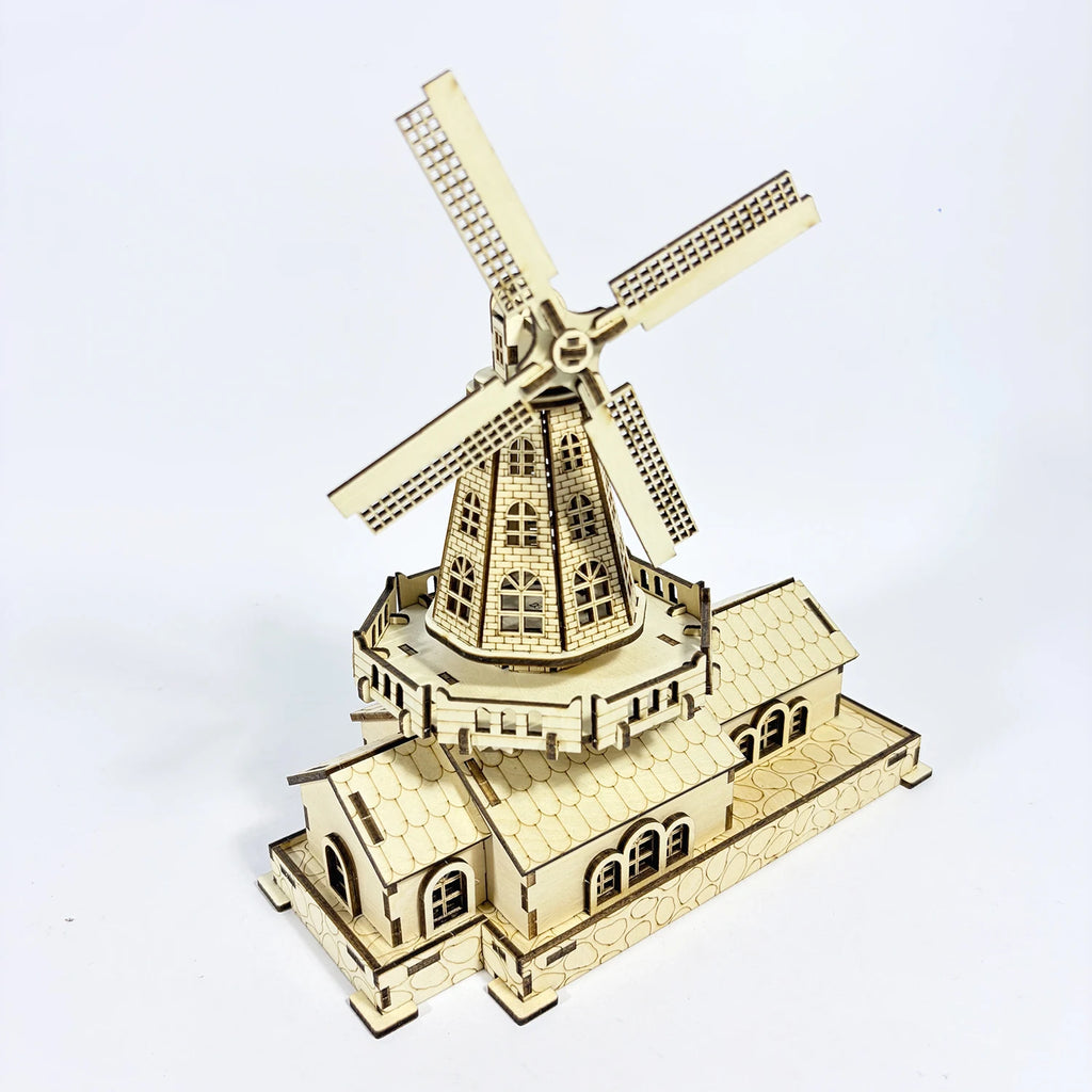 3D Wooden DIY Handmade Windmill Model