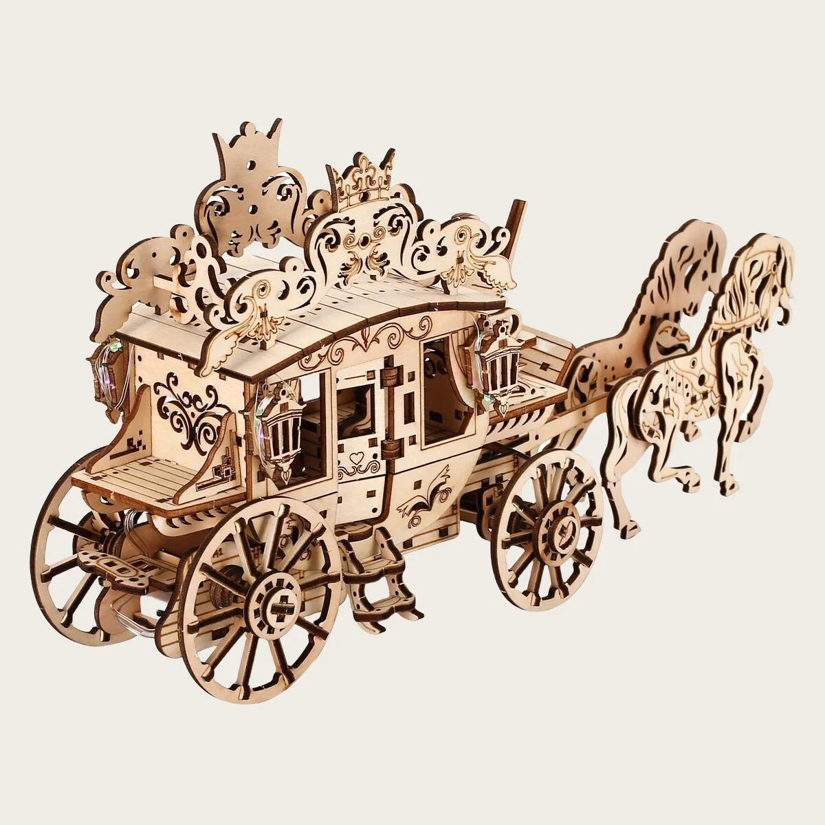 Rustic 3D Horse-Drawn Cart Assembly Kit