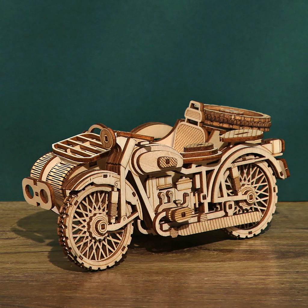 Retro Tricycle DIY Car Model 3D Wooden Puzzle