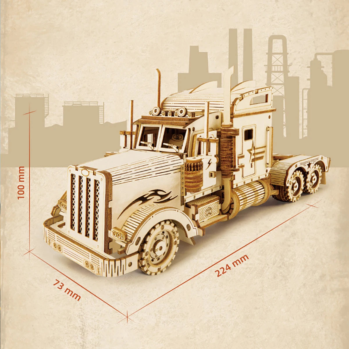 Truck 3D Car Wooden Puzzle Scale Model