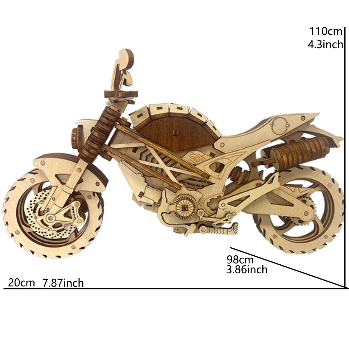 Motorcycle 3D Car Wooden Puzzle Scale Model