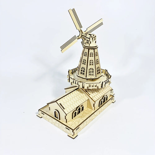 3D Wooden DIY Handmade Windmill Model