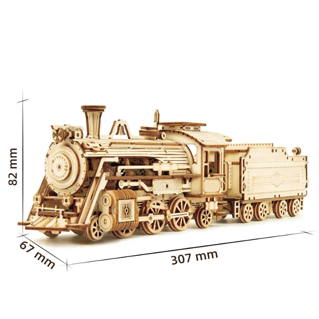 Vintage Steam Locomotive 3D Wooden Puzzle