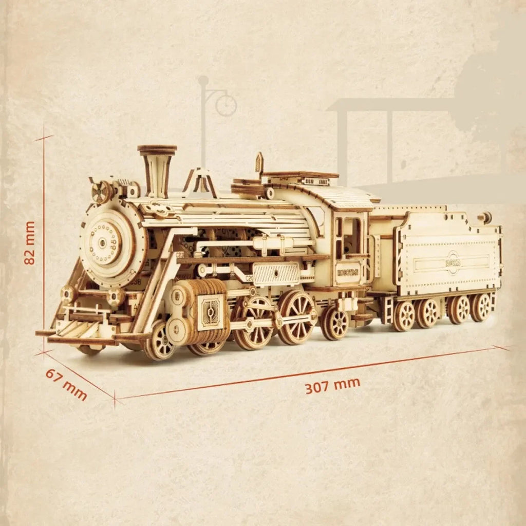 Vintage Steam Locomotive 3D Wooden Puzzle