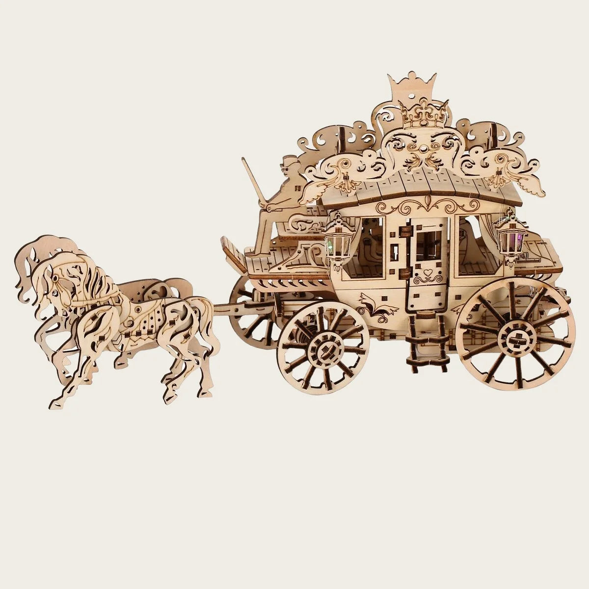 Rustic 3D Horse-Drawn Cart Assembly Kit