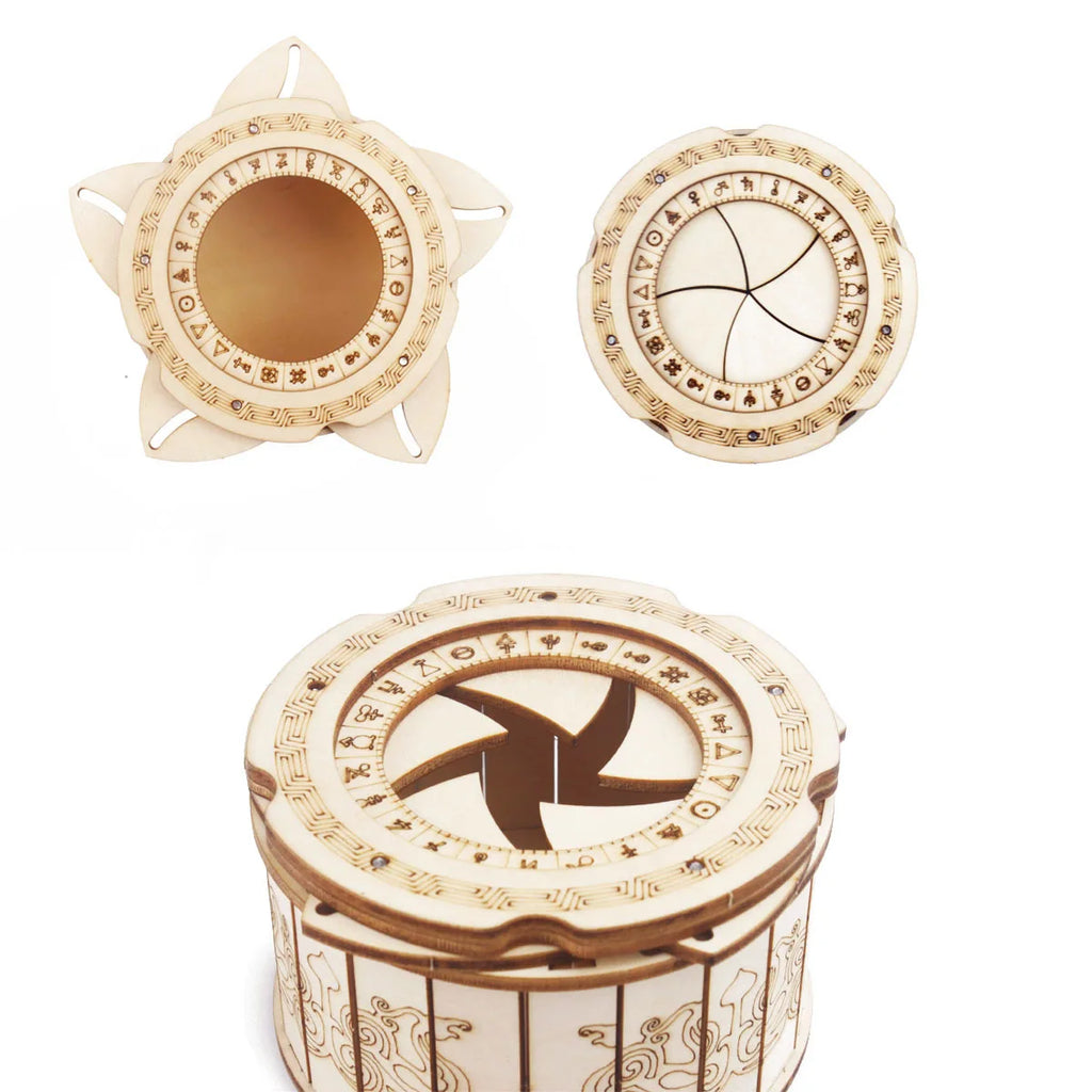 3D Puzzle DIY Wooden Mechanical Box Assembly