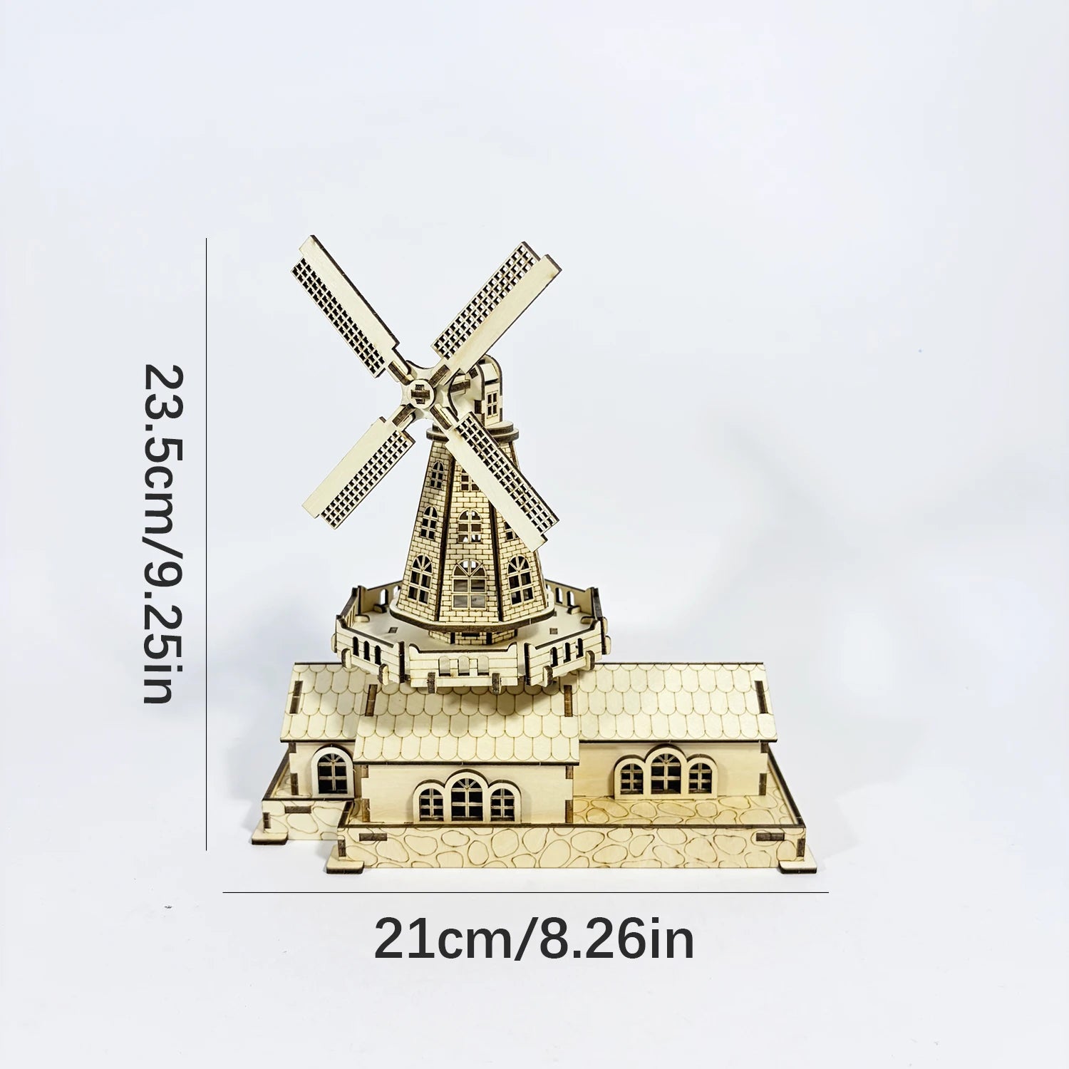 3D Wooden DIY Handmade Windmill Model