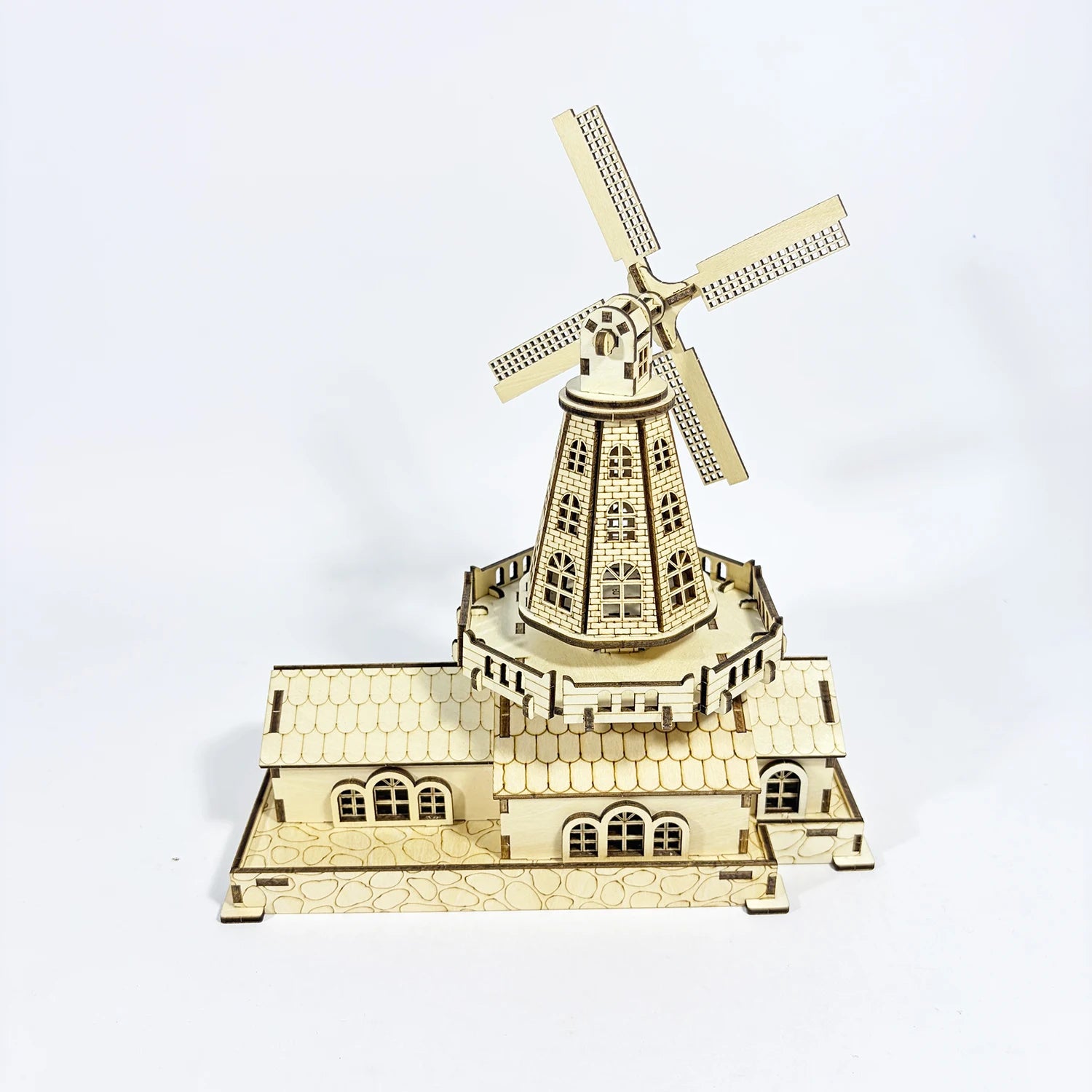3D Wooden DIY Handmade Windmill Model