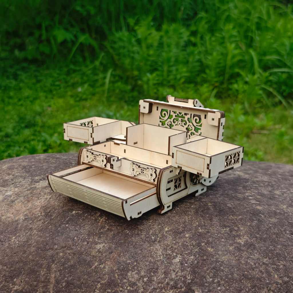 DIY 3D Treasure Box Wooden Puzzle Game Assembly Gift Gift Adult Building Block Jewelry Box