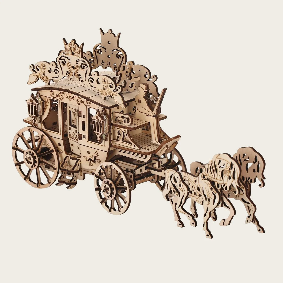 Rustic 3D Horse-Drawn Cart Assembly Kit