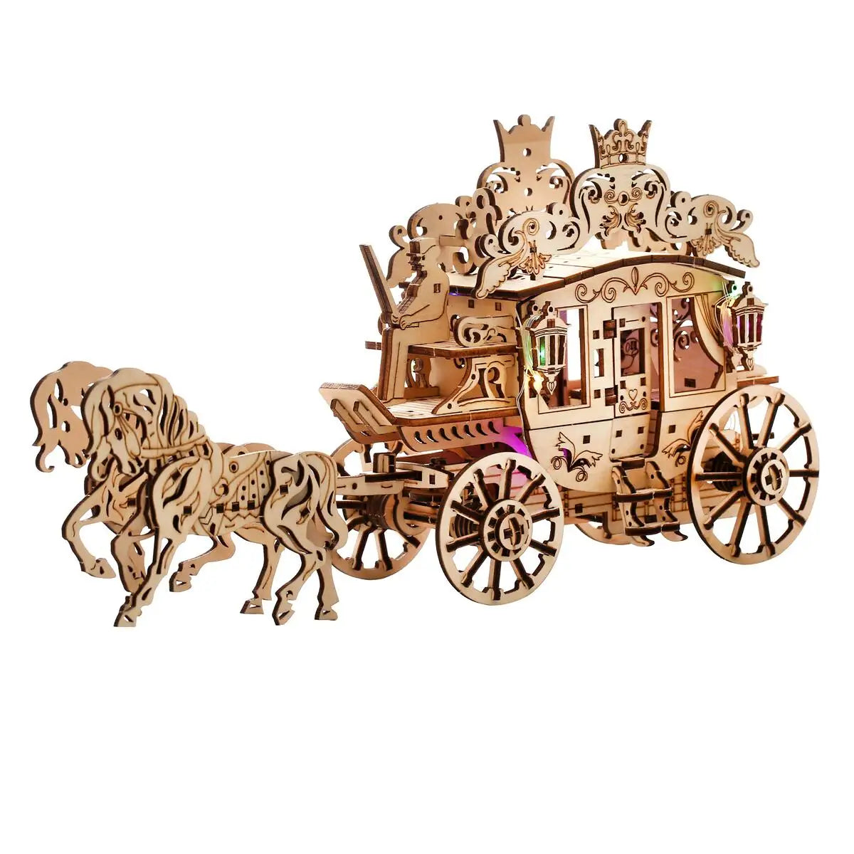 Rustic 3D Horse-Drawn Cart Assembly Kit