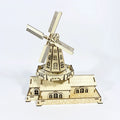 3D Wooden DIY Handmade Windmill Model
