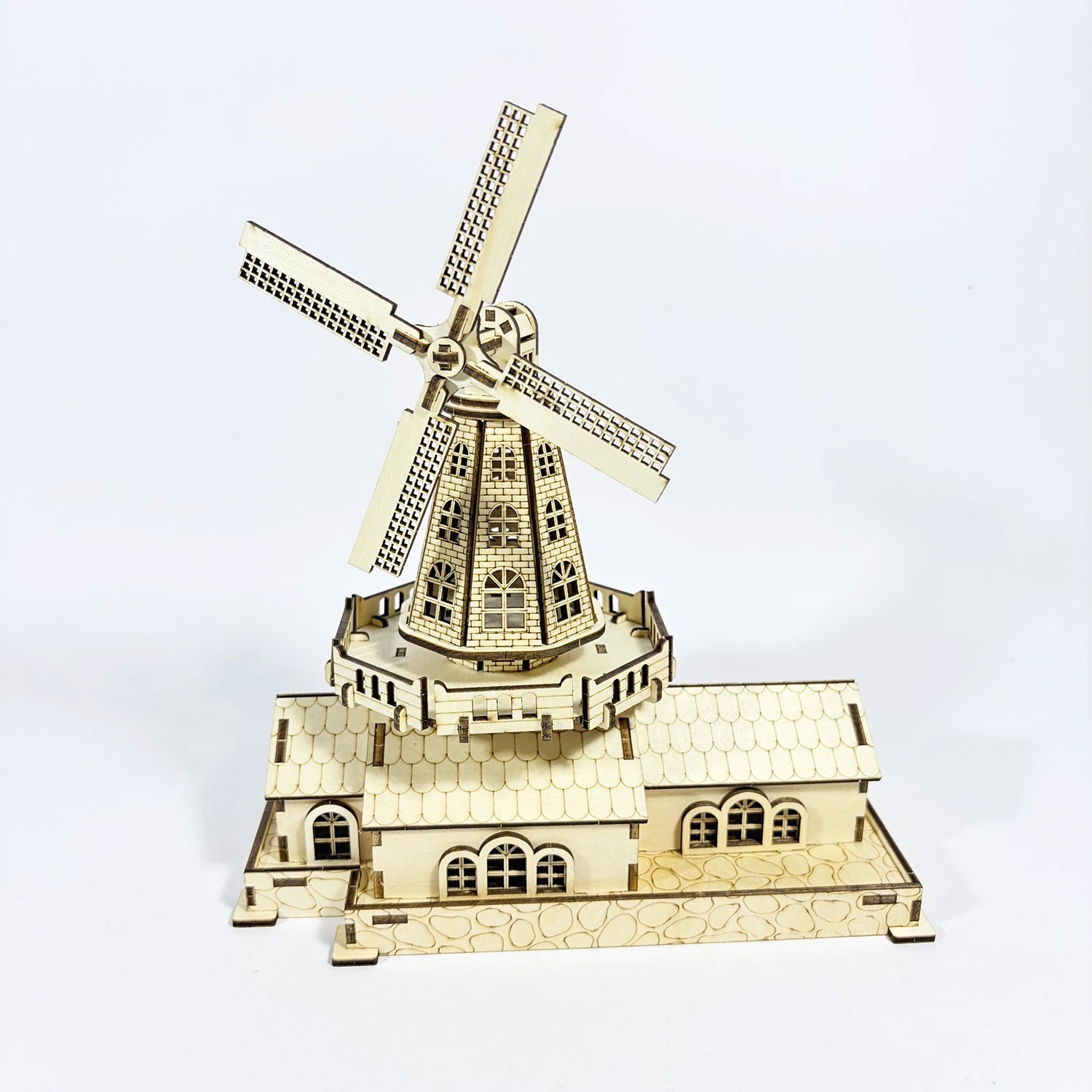 3D Wooden DIY Handmade Windmill Model