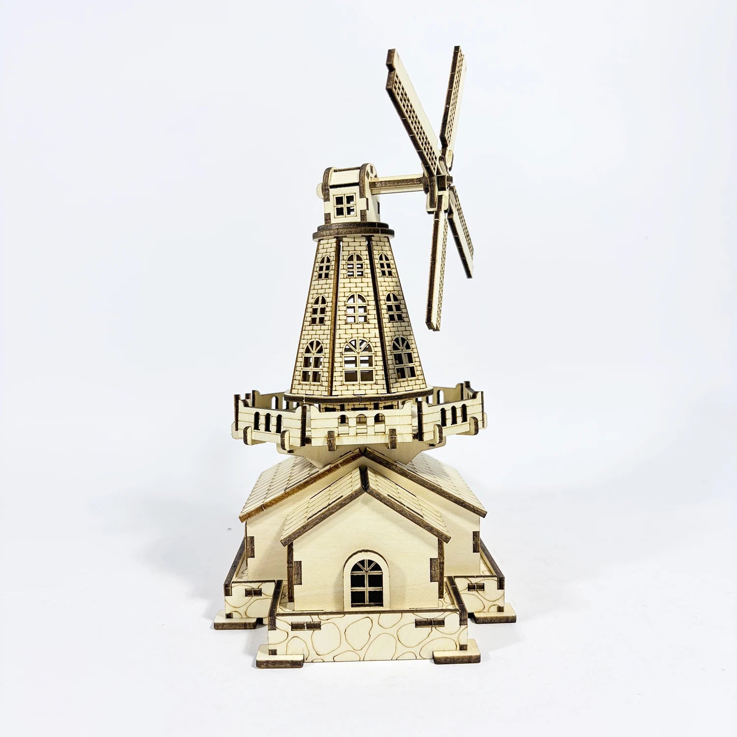 3D Wooden DIY Handmade Windmill Model